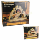 Schwibbogen aus Holz - Dorf mit Winterszene mit LED...