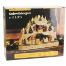 Schwibbogen aus Holz - Dorf mit Winterszene mit LED warmweiss