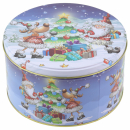Gebäckdosenset 3tlg, Elch und Santa rund