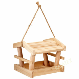 Vogelfutterhaus aus Holz 19x19x16cm