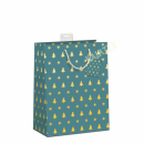 Geschenktasche Weihnachtsbaum und Sterne medium