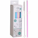 Trinkhalme 20cm 100er Pack mit Reinigungsbürste