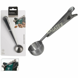 Kaffeemeßlöffel mit Klammer aus Edelstahl