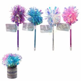 Kugelschreiber mit Bommel Pom-Pom Glitzer 22cm