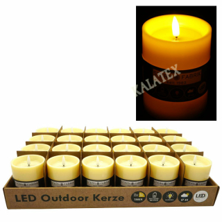 LED Outdoorkerze mit Timer 7,8x10cm
