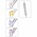 Trinkhalm Glas mit Applikation 4er und Reinigungsbürste