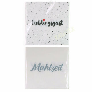 Servietten "Lieblingsgast & Mahlzeit" 20er Pack