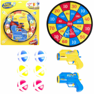 Dartscheibe mit 6 Klettbällen und 2 Pistolen
