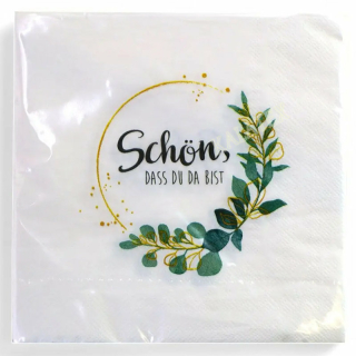 Servietten "Schön, dass du da bist", 33x33cm, 20er Pack