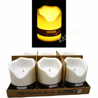 LED Outdoor Kerze 20x16x16cm mit Timer