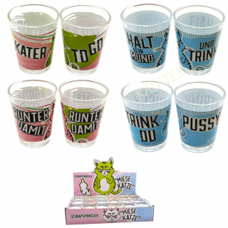 Schnapspinnchen Glas "Miesekatze" 4cl