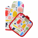 Ofenhandschuh und Topflappen Set