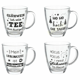 Teeglas Weihnachten mit Spruch 300 ml
