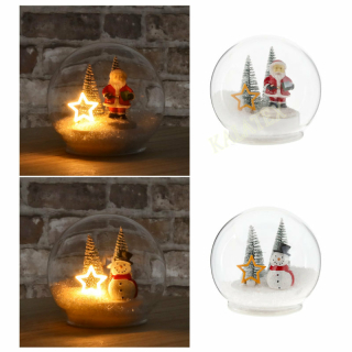 Glaskugel Weihnachten mit 1 LED