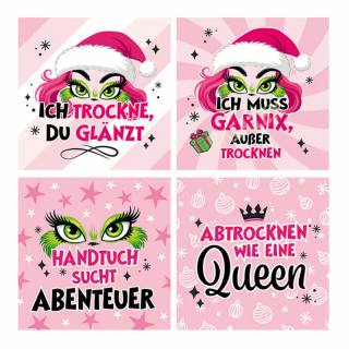 Magisches Handtuch "X-Miss" mit Spruch 30x30cm