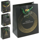 Geschenktasche Frohe Weihnachten medium grün & gold