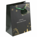 Geschenktasche Frohe Weihnachten medium grün & gold