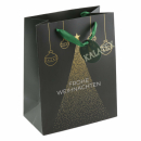 Geschenktasche Frohe Weihnachten medium grün & gold