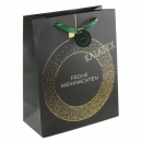 Geschenktasche Frohe Weihnachten large grün & gold