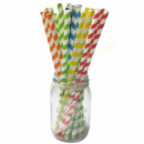 Trinkhalm Papier gestreift 25er