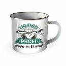 Emaille Becher Handwerker Profi - Immer im Einsatz 300 ml