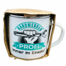 Emaille Becher Handwerker Profi - Immer im Einsatz 300 ml