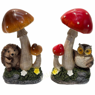 Dekofigur Pilz mit Tier