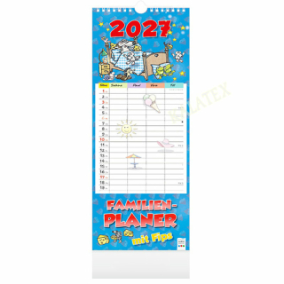 Streifenkalender Familienplaner mit Fips 2027 52x12 cm