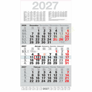3-Monatskalender 2027 30x59 cm