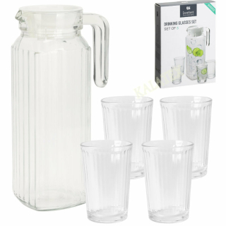 Trinkgläser Set mit Kanne 5teilig