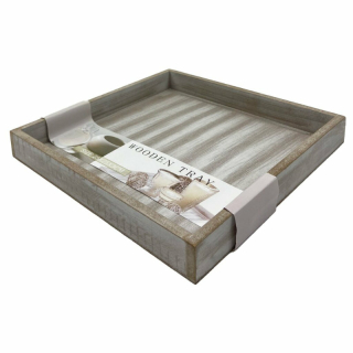 Tablett 25x25 cm antik grau