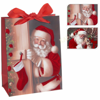 Geschenktasche Weihnachtsmann 12x16cm