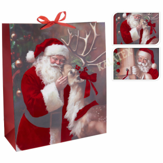 Geschenktasche Weihnachtsmann 42x48cm