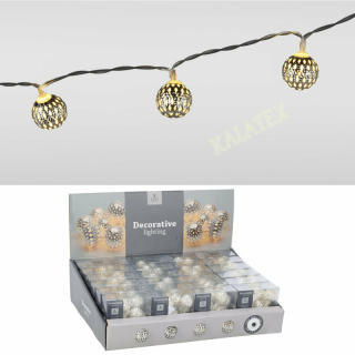 LED Lichterkette mit Metallkugeln