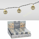 LED Lichterkette mit Metallkugeln